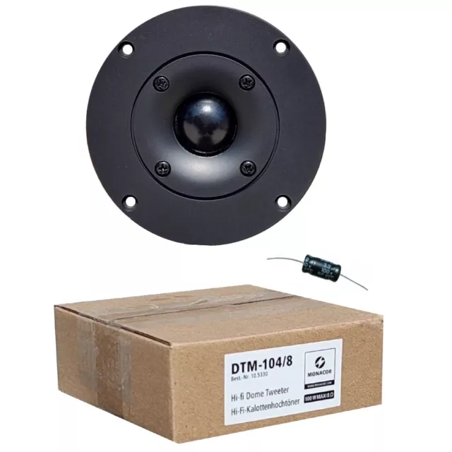 1 Monacor Dtm-104/8 Dome Haut-Parleur 45 Watts RMS De 10 CM + Condenseur Hommage