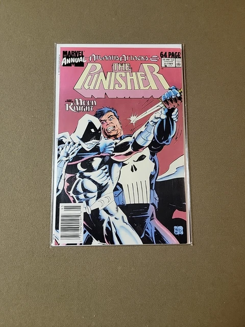 The PUNISHER ANNUAL #2  , VF (1989) NEWSSTAND, 1st PUNISHER VS MOON KNIGHT