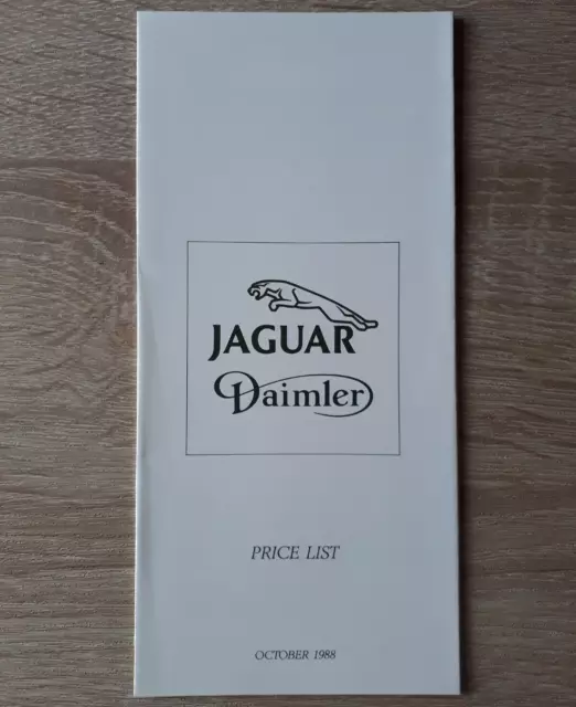 Jaguar Daimler Price & Options List Brochure 1988 - XJ Sovereign Double Six XJS