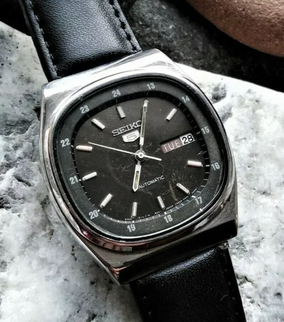 RAILWAY TIME TV Dial 1980's Men's Seiko 5 6309 Automatic Wrist Watch sn  171262 EUR 44,38 - PicClick IT