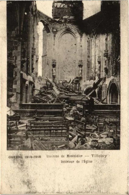 CPA AK Militaire Tilloloy Interieurs de l'Eglise Guerre 1914-1915 (695271)