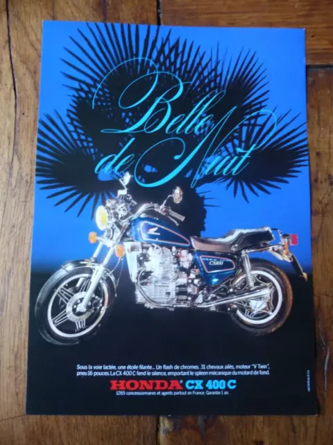 Prospectus Catalogue Brochure Moto : HONDA CX 400 C de 1980 / belle de nuit