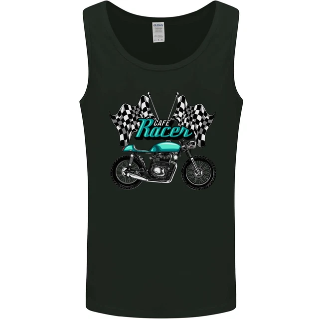 Cafe Racer Biker Motorcycle Motorbike Mens Vest Tank Top