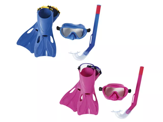 Taucherset für Kinder Schnorchelset Taucherbrille Set Schwimmflossen Gr. 24-27