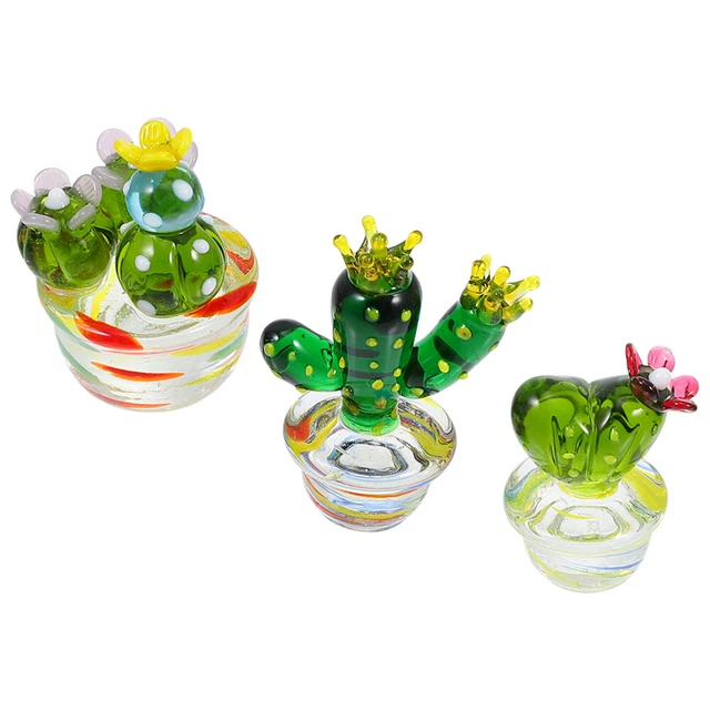 3 Pcs Plantes Miniatures En Pot Ornements De Cactus Mini-plantes Juteux