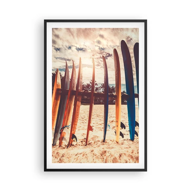 Affiche Poster 30x40cm Tableaux Image Photo Femme Plage Surf Wall Art Decoration