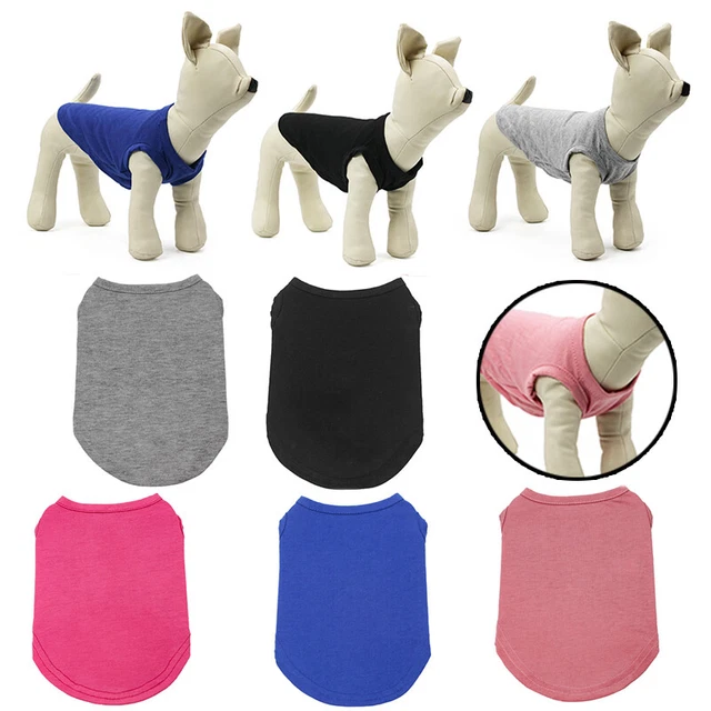 Täglich Kleidung Hund Haustier Ärmellos T-Shirt Pullover Weste Massiv # Au