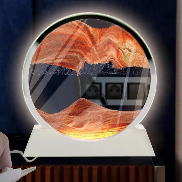 LED Sandscape Lamp Moving Sand Art Night Light with LED Light 3D Desk Decor