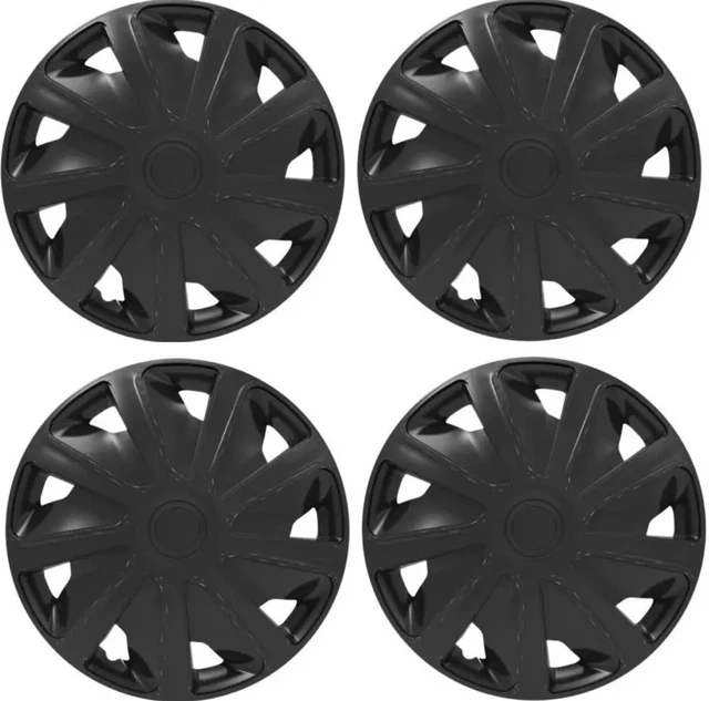 Motorhomes & Camper 16" Deep Dish Black Wheel Trims Hub Caps Full Set Fits R16
