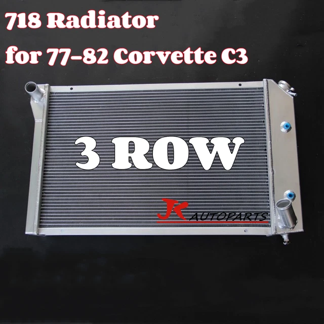718 Radiator For 1977-1982 1978 1980 Chevy Corvette C3 5.0L 5.7L 3 Row Aluminum