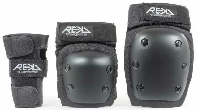 Rekd Heavy Duty Triple Pad Set - Black for Scooter, Skate and BMX