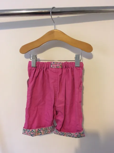 Pantaloncini in cotone Jojo Maman Bebe bambine 12-18 mesi rosa scava vongole floreali