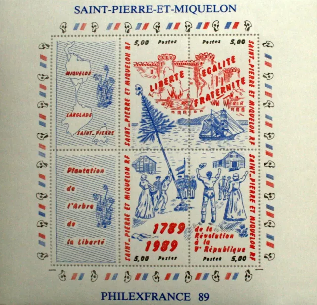 TIMBRES (BLOC) de SAINT-PIERRE-ET-MIQUELON (4 timbres)