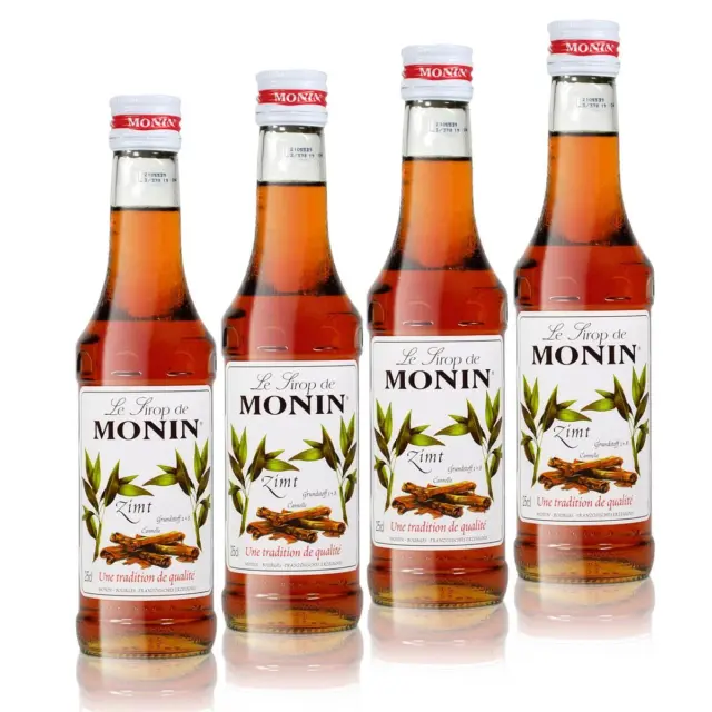 4x Monin Zimt Sirup, 250 ml Flasche