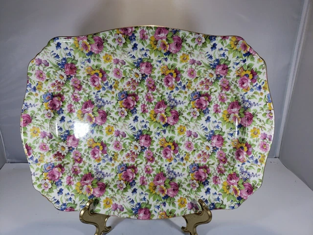 13" royal winton grimwades platter Chintz Floral Transferware Staffordshire