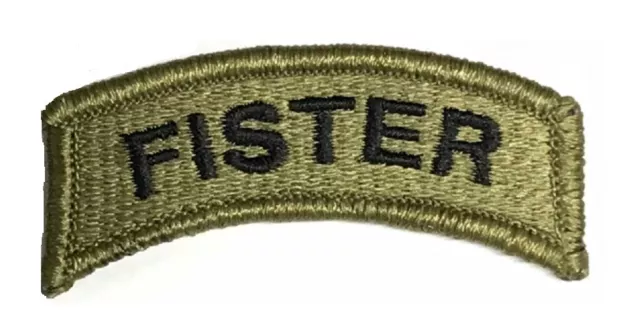 US ARMY FISTER Tab patch Ocp Acu Multicam Scorpion Tan499 Uniform Bagby Green