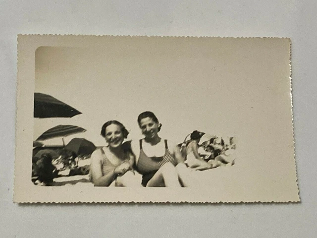 1942 Vintage Photo Women In Swimsuits At The Beach Summer Atlantic City, Nj