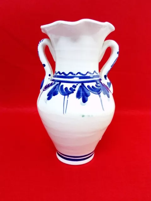 Jarra  Vasija de Ceramica Castellana TALAVERA Pintada y esmaltada a mano Años 80