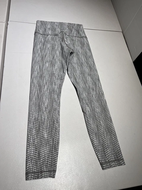 Lululemon Crop Women's 6 Wunder Under Arrow Jacquard Dark Gray Sage Hi-Rise