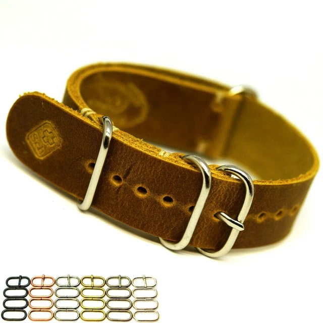 Cinturino per orologio in pelle Militar strap artigianale fit Omega 18/20/22/24