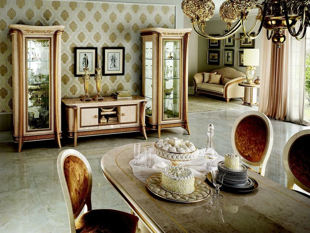 Vitrine verre armoire murale vitrine étagère baroque rococo style
