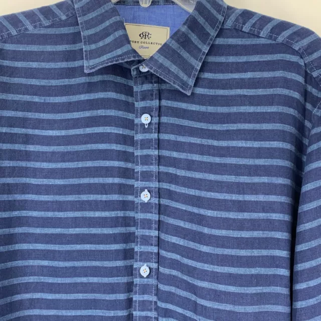 shopmartzpr Old Money Striped Blue Linen Shirt S