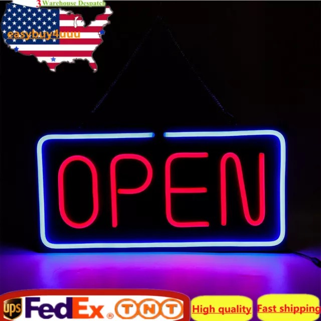 Big Horizontal Neon Open Sign Light Opensign Restaurant Business bar Bright Top