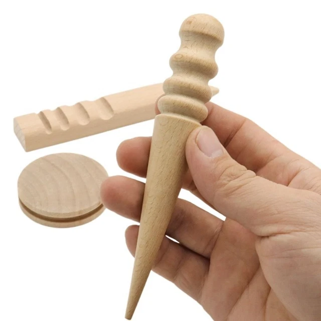 3pcs Round Leather Grinding Rod Handmade Leather Polishing Stick  Polished Edge