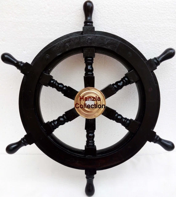18& SHIPS WHEEL Wooden Boat Ship Steering Pirate Captain Nautical