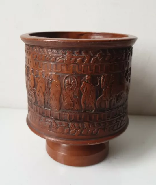 Vase calice en terre cuite made in greece ceramique gres faience vintage