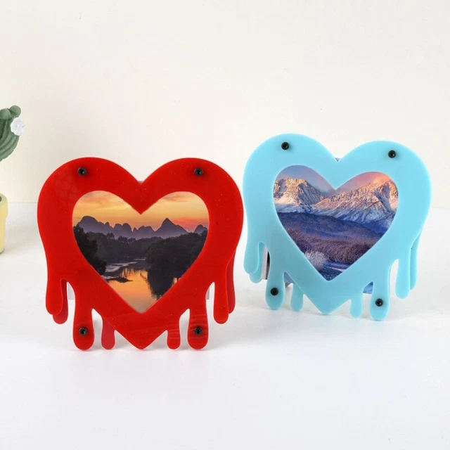 Acrylic Frame Picture Frame Desktop Display Stand Heart-Shaped Pictures Frame 2