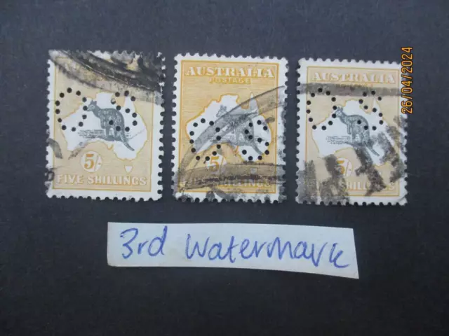 Kangaroo Stamps: 3rd Watermark (Used)- Excellent Item, Must Have! (QT6336)