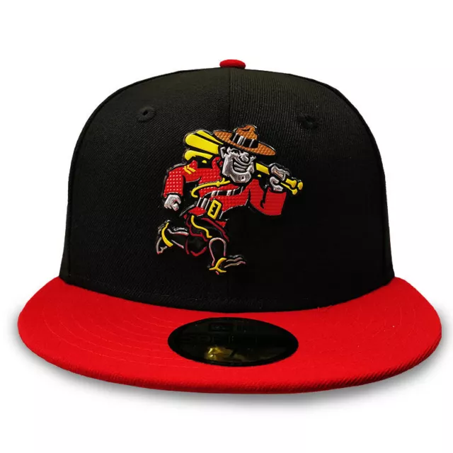 Vancouver Canadians MiLB New Era Liquid Metal Mountie Black Red 59FIFTY Hat 3