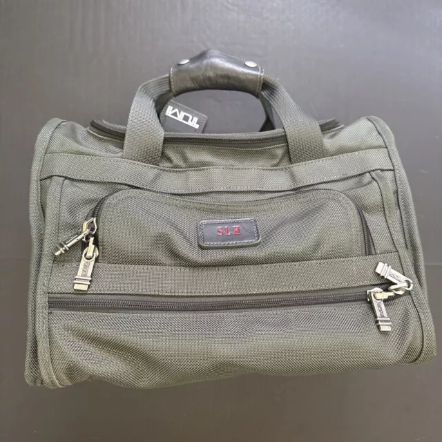 Tumi Green W/ Green Straps Ballistic Canvas Small Duffel Bag 16"x12"x9" SLH