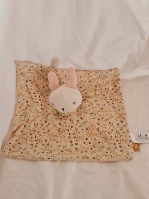 Doudou Plat Lapin Rose Crème Fleurs Simba Toys Kiabi Tbé