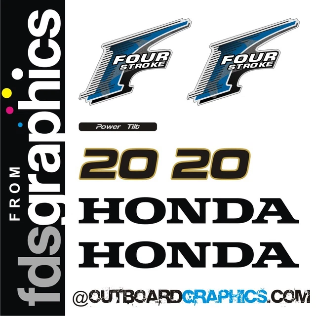 HONDA 20HP 4 stroke outboard engine decals/sticker kit other outputs