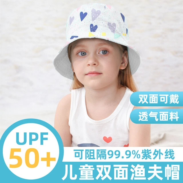 Baby Sun Hat Print Pattern UPF 50+ Sun Protection Beach Bucket Hat Wide Brim