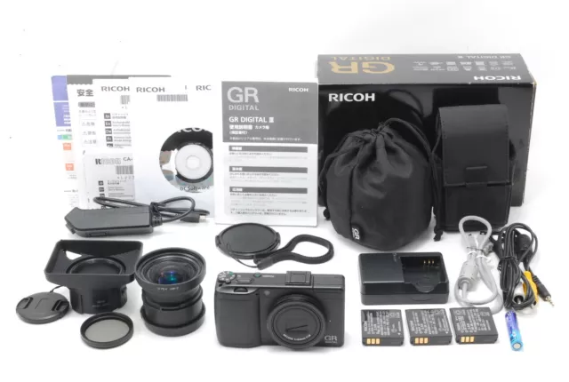 [MINT in BOX / Conversion Lens] Ricoh GR Digital III 10.0MP Digital Camera JAPAN