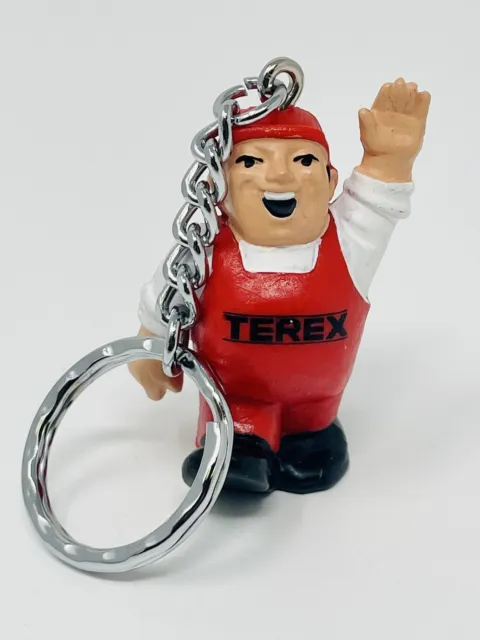 Vintage Terex Logo Keychain Collectible Red & White Bully Germany RARE NOS