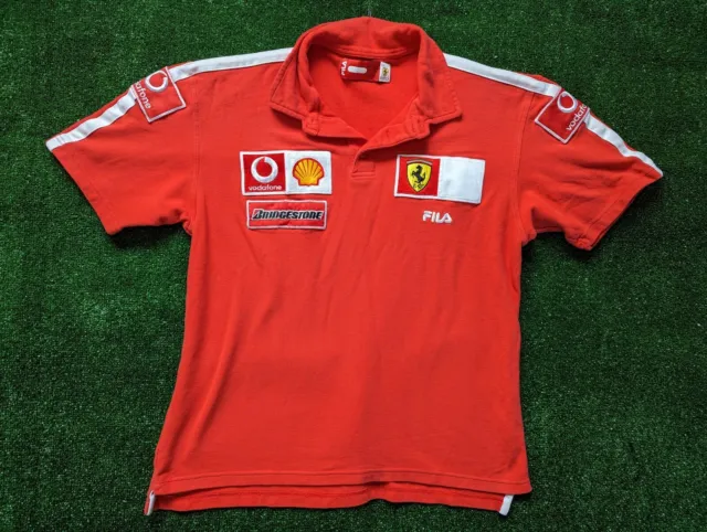 Vintage Ferrari Fila F1 Formula One polo shirt size L