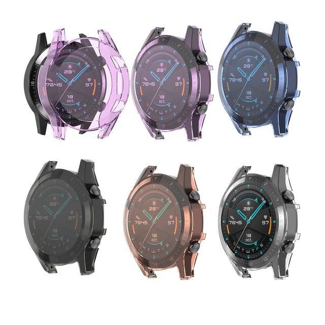 Pour HUAWEI Watch GT2 46mm All-round Protector Clear Watch Case Cover Etui Coque
