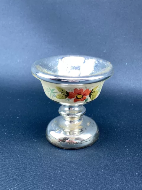 Alter Bauernsilber Kelch Becher Pokal Glas Blumen Dekor Silberglas