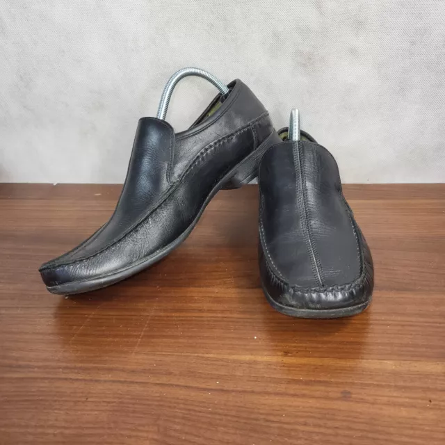Mocassini slip on Hush Puppies Helsinki da uomo in pelle nera UK taglia 10