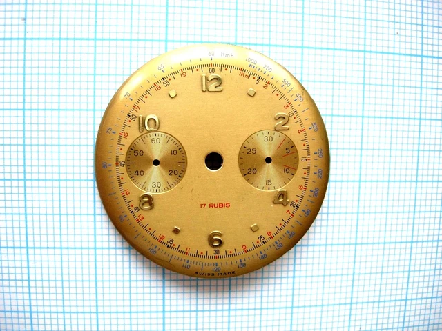Cadran De Montre Gousset Ancien - Chronographe & Répétition - Émail Blanc - Occasion