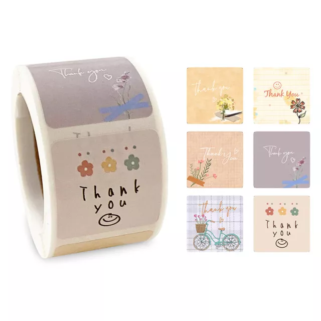 300Pcs/Roll Cute Cartoon Floral Thank You Stickers Seal Sticker Envelope LabeLN