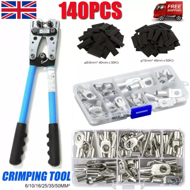 Electrician Wire Cable Lug Crimp Tool 6-50mm² Terminal Crimper Plier Crimping UK