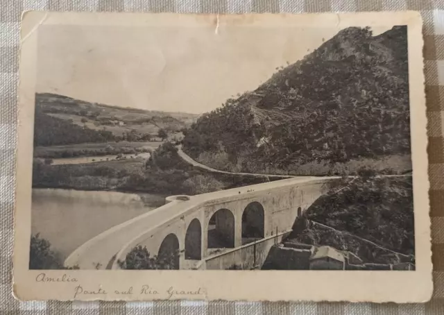 9461 CARTOLINA AMELIA PONTE SUL RIO GRANDE 1937 viaggiata