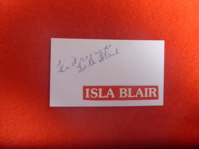 Actress Isla Blair Hand Signed Card 4,5Cm X 7.5Cm