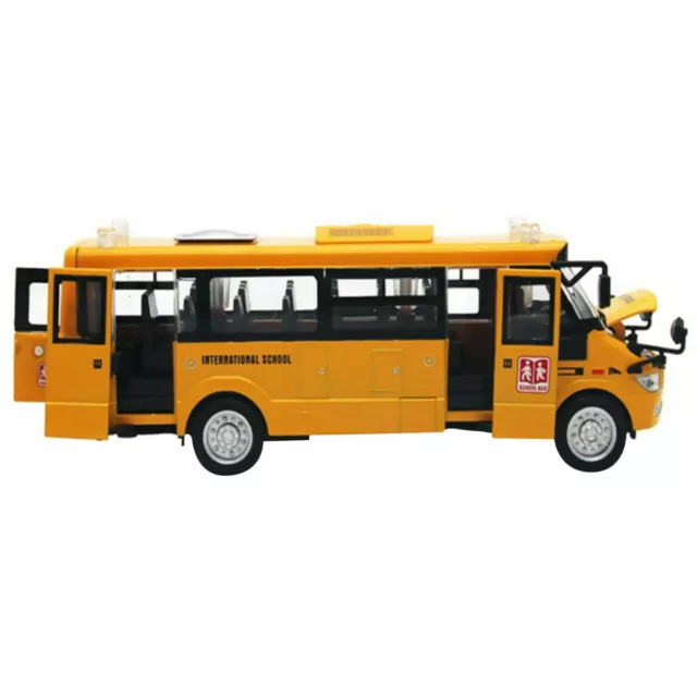 American Pull-Back Diecast Car School Bus Models Light &Music Alloy Kids Toy A