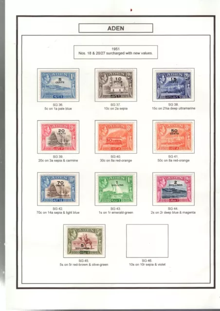 Aden 1951 Opt Set Complete To 5/- Mounted Mint